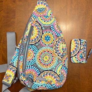 Vera Bradley sling pack and matching coin purse
